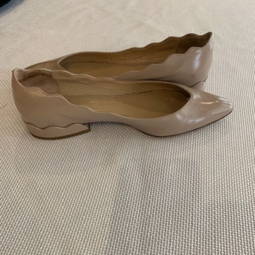 Chloe laurena scalloped flat size 7 pink tea